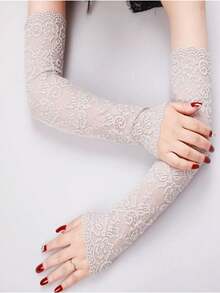 1 Pair Women's Double Layer Lace Cuff Decorative Fake Sleeve Arm Warmers