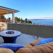 Cubierta de visualizacin de privacidad para balcn, visualizacin de privacidad de 3x 16.4 pies, visualizacin de privacidad para terraza, cubierta de parasol resistente a los rayos para porche - Gris - Ver 3