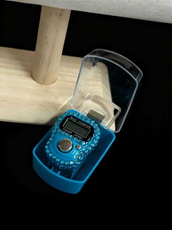 1pc Mini Diamond Counting Ring Counter, Rhinestone Tally Counter