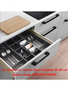 1/10 tay nắm tủ bằng nhôm đen bóng cho nhà bếp, tủ quần áo, tủ chén, tủ quần áo - Phụ kiện nội thất bền - Nhiều màu - Xem 6