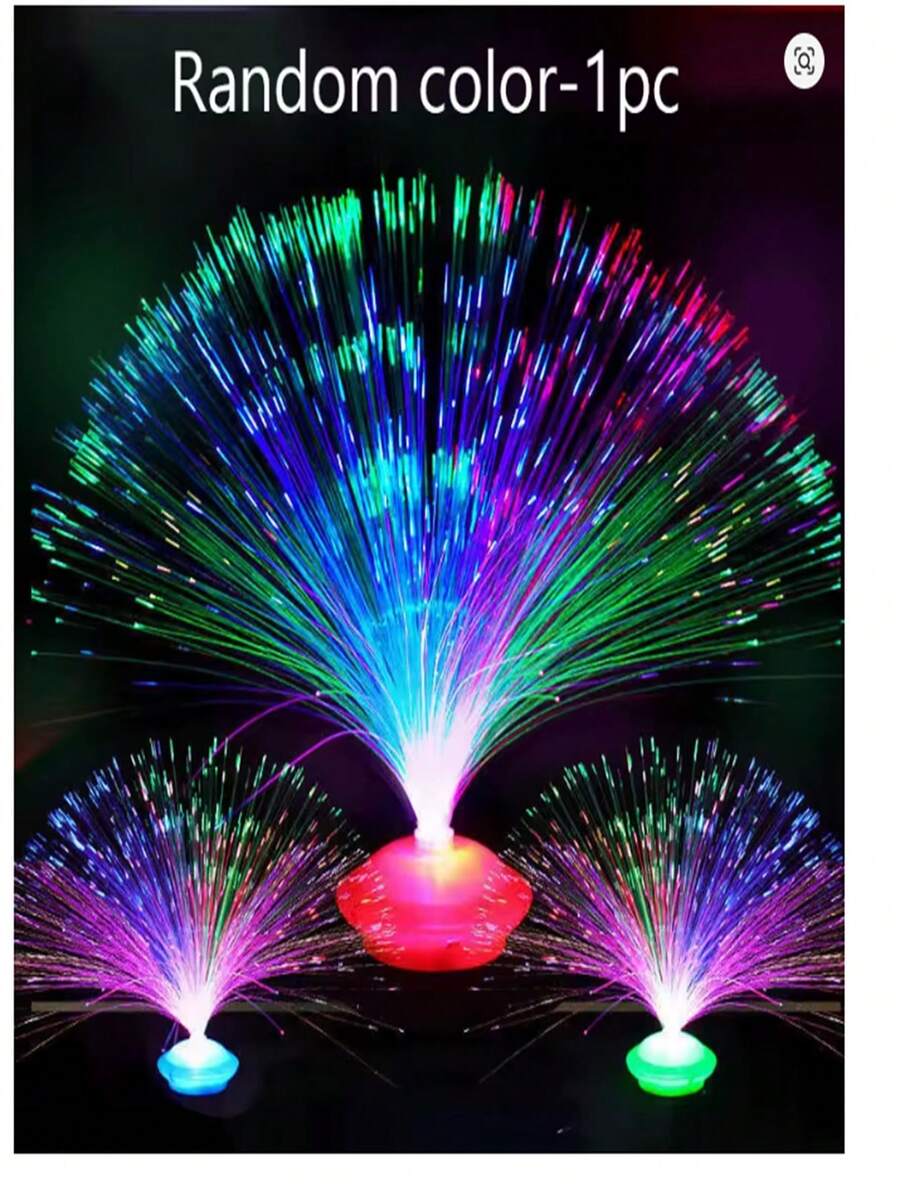 LED Lampshade Shine (Fiber Optic) Party Decoration - Pink - View 1