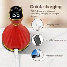 HUZYI 1pc Electric Smart Cupping Machine Back Massager Full Body Massage Instrument Gua Sha Tool With 9 Level Heating & Strength USB Type-C Charging 1200mAh Lithium Battery