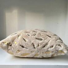 Set Of 2 Decorative Plush Gold-Plated Feather Pillow Covers, Sparkling Pillow Covers, Fluffy Plush Soft Square Cushion Pillowcases, Used For Living Room Sofa Bedroom Party Decoration - Beige - View 7