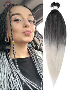 Estensioni per capelli all'ingrosso, trecce in fibra sintetica pre-stirata con effetto ombre yaki