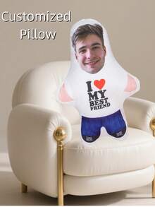 Customized 3D Photo Throw Pillow - Personalized Cute Cartoon Design Cushion - Perfect Gift For Friends, Girlfriends And Couples, Ideal For Sofa Or Bed Decor, Decorative Pillow, Personalized Animal Shaped Pillow, Birthday Gift, Multi-Color Mix - Strawberry Cake - View 4