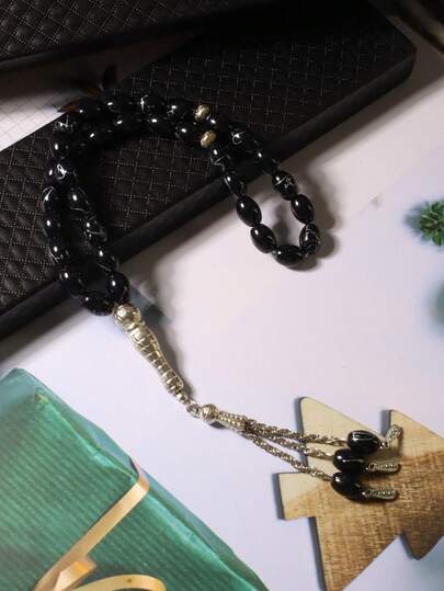 1pc Set Of 33 Beads Middle Eastern Saudi Tasbih Prayer Beads, Islamic Prayer Beads Bracelet, Ramadan, Christmas, New Year, Valentine's Day Gift For Men, Rosary, Fashionable Arabic Style, Colorful Luxury Accessory