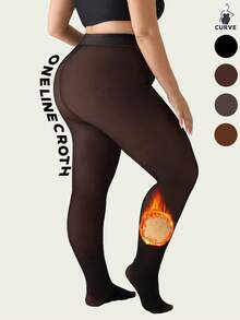 New 200g/300g Plus Size Women Tights, Tight Fit , Autumn/Winter Thermal Lined Tights, High Stretch Seamless , Cozy - Multicolor - View 17
