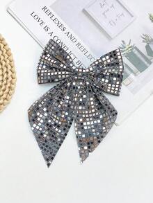 Un clip de pelo con lazo grande de satén de unicolor, clip de pelo elegante y dulce para cabello rizado, clip de pelo con cuchara trasera, clip de pelo de primavera, clip de pelo de mariposa para cola de caballo alta, accesorios de pelo para el Día de San Valentín como regalo de pareja, pinzas de garra