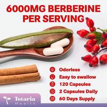 Miriyalyad Totaria 27-In-1 Berberine Supplement With Ceylon Cinnamon, Milk Thistle For Immune, Better Figure, Liver & Gut Health, Vegan Supplements, Free Shipping, Daily Health Care, For Women, For Men - Không có hương vị - Xem 5