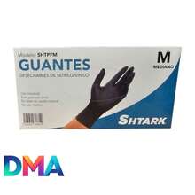 Guantes De Nitrilo Vinilo Negro Libre De Latex 100 Piezas - MEDIANO - Ver 1