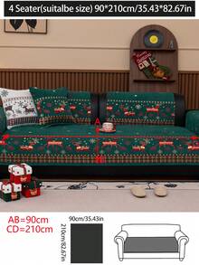 1pc All Season Christmas Decor Gift Sofa Cushion Cover, Modern Minimalist Non-Slip Sofa Seat Protector, Dust-Proof And Washable Sofa Slipcover, Mint Green Fresh And Fashionable, Soft And Fade-Resistant, Pet-Friendly, Fits L-Shaped Sofa And 1/2/3/4-Seat Sofas For Bedroom, Office, Living Room
