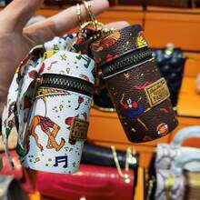 1Pc Lipstick Bag Keychain European And American Vintage Coin Purse Welfare Item Mini Bucket Bag Light Luxury Feel - 五花黑 - 查看 2