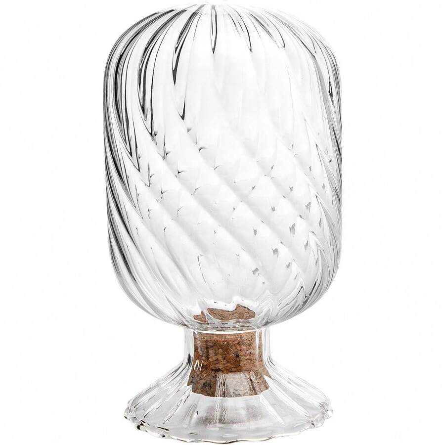 Helix Shaped Match Holder, Glass Matches Cloche For 3.5 Inch, Upside Down Match Holder Jar For Scented Candle On Dining Table Fireplace Bathroom Decoration, Not Include Matches - 1 chiếc - Xem 1