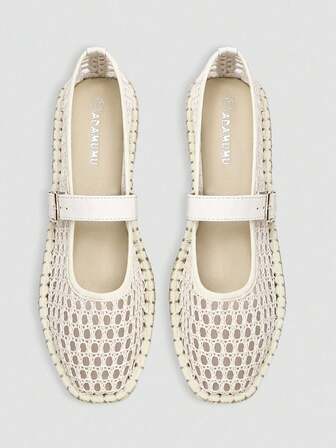 Zapatos planos para mujer ADAMUMU, de unicolor con hebilla única, ligeros, cómodos, transpirables y de moda para principios de otoño