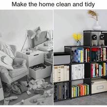 9 Cubos Estantera de Almacenamiento, Libreros y Estantes Modernos, Organizador de armarios, Estantera Modular de Almacenamiento, para Recmara, Oficina, Sala de Estar etc Negro - inicial - Ver 7