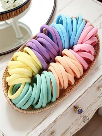 100/200/50/10pcs Multi-Color Hair Ties, Elastic Hair Bands For Ponytail, Stylish & Elegant Hair Accessories, Minimalist Design Suitable For Daily, Casual, Party, Commute, Vacation, School ,Ponytail Holders ,Hair Elastics ,Hair Rubber Bands ,Scrunchies ,Hair Rope