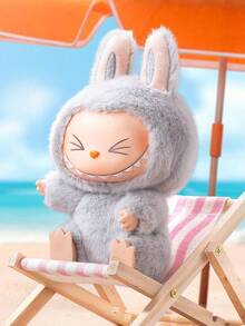 1 PC 100% Authentic POP MART LABUBU Have A Seat Series Doll Mystery Box Action Figure Collectible Toys Pendant Ideal Christmas Halloween Birthday Gifts - Apricot - View 5