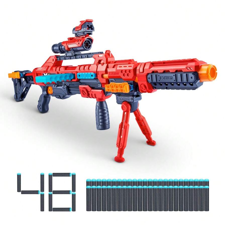 Regenerador Excel de ZURU - Lanzador de Dardos de Espuma Rojo con 48 Dardos y 12 Accesorios Intercambiables, Ideal para Niños a Partir de 8 Años - Rojo - Ver 1