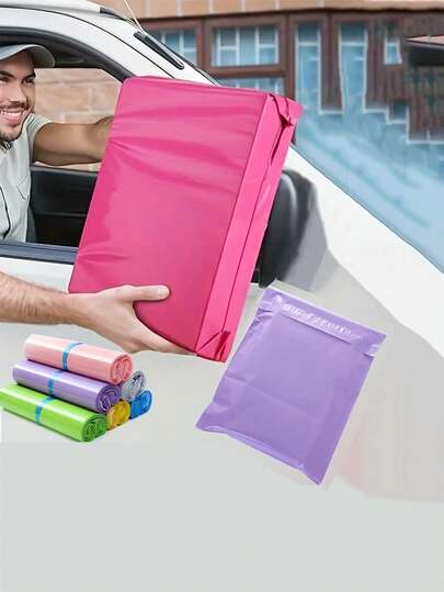 100/50pcs/10pcs Purple Dopamine Courier Packaging Self-Sealing Bags, Suitable For Clothing, Personal Items Storage, Logistics, Mailing, Portable Packaging Storage Bags, Multipurpose Bags, Gift Bags, Gift Wrapping Bags, Shipping Packaging Bags