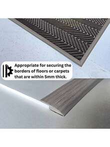 1pc 39.37-Inch Durable Self-Adhesive PVC Wood Grain Transition Strip, Flexible Edge For Carpet And Hard Floor Decoration, Suitable For Carpet, Laminate And Vinyl Baseboards