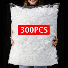 300个特大号可重复使用塑料保鲜膜 - 适用于碗、盘子、餐厅、烧烤、家庭、食品保鲜盖、旅行配件、冰箱保鲜袋 - 白色 - 查看 10