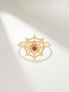 1 pieza Anillo de plata de ley 925 con diseño de telaraña de estilo gótico y circonita cúbica, anillo de plata creativo adecuado para uso diario de mujeres, fiestas, San Valentín, regalo de cumpleaños, estilo Ins, joyería de aniversario