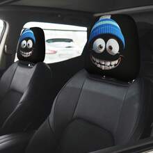 2pcs Car Headrest Covers - Fits All Models, No Filling Design, Easy Installation - Funny Car Interior Decor For Male/Female Drivers/Passengers - Car Seat Headrest Protector Covers, Eye-Catching Prints, Durable Fabric, Holiday Atmosphere Decorative Pillows