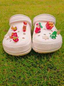 12 PIEZAS Decoración navideña para zapatos, adornos navideños para sandalias y zapatillas, decoración de zapatos linda para zapatos de mujer, regalo especial de Navidad para familias y amigos, idea de regalo en la moda de zapatos - Multicolor - Ver 6