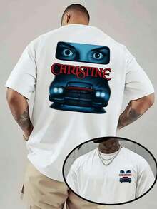 Christine Car Graphic T-Shirt, Premium Cotton Blend With Double-Sided Print, Premium Quality, Slim Fit, Casual – A Must-Have For Fall - White - View 1