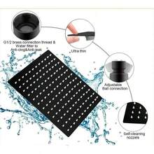 ROALFLUX Regadera Negra Cuadrada con Manerales Negros/Sistema de alta presion Acero Inoxidable Palanca - Palanca - Ver 2