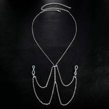 A Shiny And Sexy Nipple Chest Chain For Ladies, A Nightclub Water Diamond Nipple Chain And Body Chain, A Humanized Item - Bạc - Xem 4