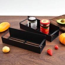 1/2 Peças Prateleira Lateral Magnética, Adequada para Geladeira e Máquina de Lavar - Sem Necessidade de Perfuração, Superfície de Metal Preto Elegante, Organizador de Especiarias Montado na Parede, Ótimo para Itens de Lavanderia, Acessórios de Banheiro, Ferramentas de Banheiro, Acessórios de Banheiro - Multicolorido - Visão 5