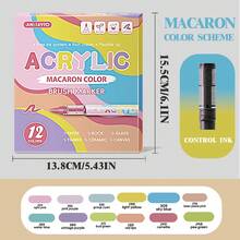 12/84 Colors Acrylic Paint Markers Set, Quick Drying & Fade Resistant, Ideal For Painting, Illustration, Crafts, Coloring Books, DIY Projects On Paper, Fabric, Wood, Stone, Plastic, Glass, Ceramic, Pumpkin, Metal, Suitable For Students & Adults, Also A Great Gift For Easter, Thanksgiving, Halloween, Christmas - Multicolor - View 10