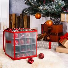1pc Christmas Decoration Storage Box With 64 Compartments, Zipper Closure Christmas Ornament Storage Container - Multicolor - View 9