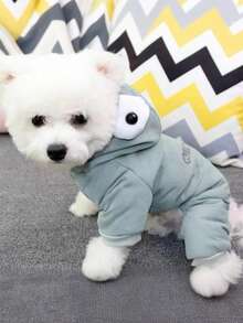 1pc Pet Autumn/Winter Warm Clothes, Dog/Cat Clothes, Fleece Thickened Four-Leg Outfit, Suitable For Teddy, Poodle, And Other Medium/Small Dogs