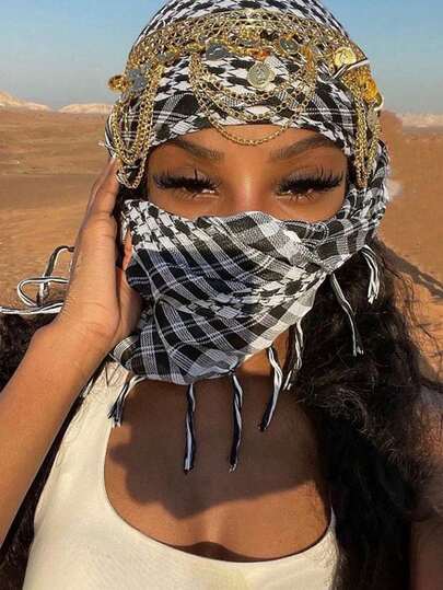 1pc Lightweight Desert Arab Head Scarf, Outdoor Camping Neck Scarf