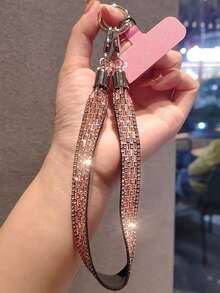 2026新年情人节手机挂绳 - 奢华风格，镶嵌水钻，百搭INS风设计，长短可选，全水钻链条手机壳挂绳，1条全水钻挂绳，防丢防盗手机挂绳，含密封垫圈 - 多彩 - 查看 8