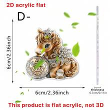 1/4 Pcs 2026 Horse Keychain Acrylic Car Interior 2D Backpack Pendant Christmas Tree Decoration Party Supplies Gift - Multicolor - View 13