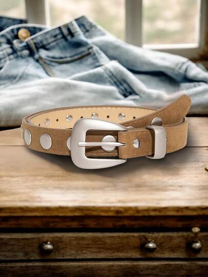 1 قطعة جلد PU بلون أحادي للشارع والأسلوب الكاجوال