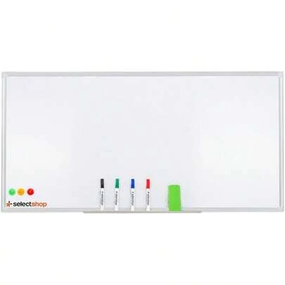 SELECTSHOP Pizarron Blanco Pizarron Magnetico Con 4 Marcadores y 1 Borrador Pintarron Blanco Infantil Empotrable Pizarra Blanca Con Bandeja Para Rotuladores Uso Vertical U Horizontal (60 X 40 CM)
