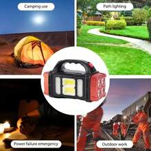Solar LED Flashlight, High Lumen Handheld Rechargeable Outdoor SpotlightSearchlight For Camping Emergencies Hunting Work Light : Protection & USB&Type-C Charging - 紅色 - 查看 4