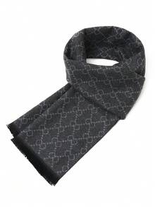 1 件男士商务围巾，经典 180 * 30 厘米流苏披肩，格子围巾，男女通用奢华印花围巾