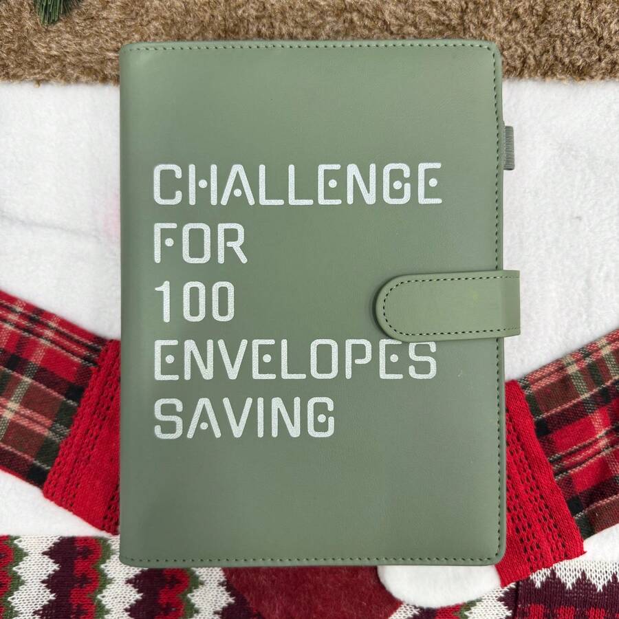 KKC 100 Envelopes Saving Budget Binder – DIY A5 Transparent Notepad & Budget Planner – Save $5,050 With Family Budget Tips – Financial Organization & Goal Setting For Effective Money Saving Book. - màu xanh lá - Xem 1