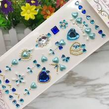 Pegatinas de diamantes de acrílico de cristal para niños, decoraciones artesanales DIY, pegatinas de gemas en forma de estrella de cinco puntas y pavo real