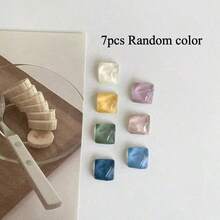 12 piezas/8 piezas/7 piezas Imanes de nevera con ondas de agua - Imanes de tablero de fotos redondos y cuadrados, adecuados para notas de pizarra blanca, decoración del hogar creativa y juegos de regalos, aplicables para la cocina y la oficina - Multicolor - Ver 9