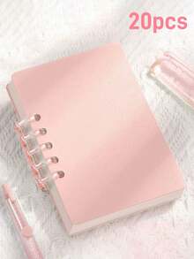 1-20pcs Customized Loose-Leaf Macaron Notebook, Office & Study Supplies, 80 Pages. Compact & Portable, Suitable For Classroom Notes, Recording Client Needs, Schedule Planning And Life Organization.