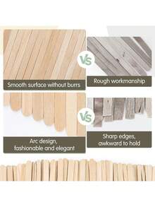 100pcs Wooden Coffee Stirrers - Disposable Wooden Stirrers, Suitable For Coffee And Cocktails - Smooth And Splinter-Free, Ideal For Beverage Mixing - Suitable For Cafes, Bars And Beverage Stations - Multicolor - View 6