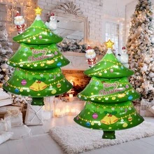2 piezas Globos de papel de aluminio con forma de árbol de Navidad y Papá Noel, globos de helio para decoración navideña en el hogar y fiestas, decoración 2026 - Multicolor - Ver 6