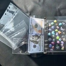 1 套 A5/A6/A7/A8/M5 透明贴纸袋，用于活页夹、记事本、相册、文件整理器、办公用品的补充插页 - 無色 - 查看 7