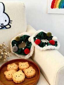 قطعتان من الشعر الحريري الواسع للنساء - أحمر/وردي خريف/شتاء، راقي وأنيق، فيونكة/كرز/بريق/جرس، مرن للغاية بدون تجاعيد، إكسسوار شعر عيد الميلاد، هدية مثالية